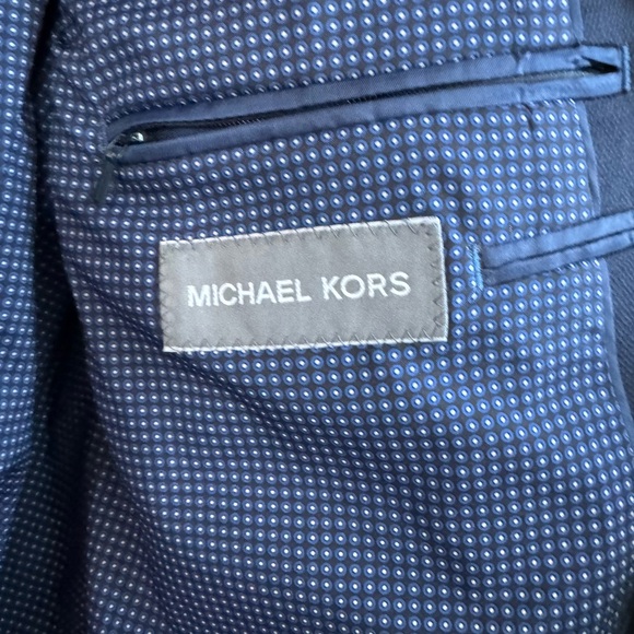 Michael Kors Mens Size 46R Sport Coat Navy Pique Textured Fully Lined 2 Button - Picture 5 of 7